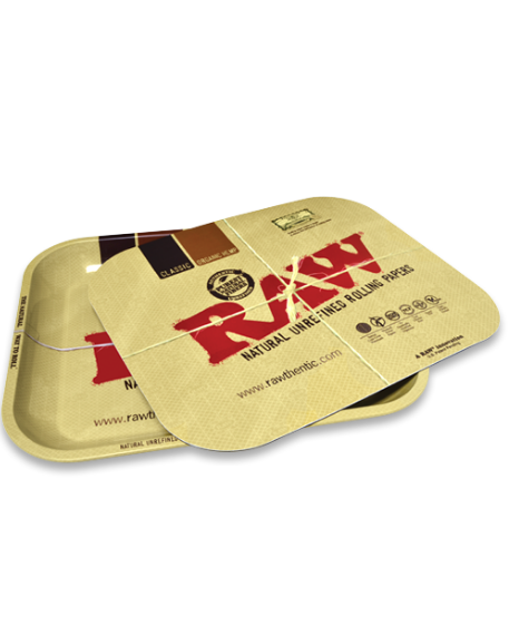 RAW Metal Rolling Tray with Magnetic Tray Cover - Medium