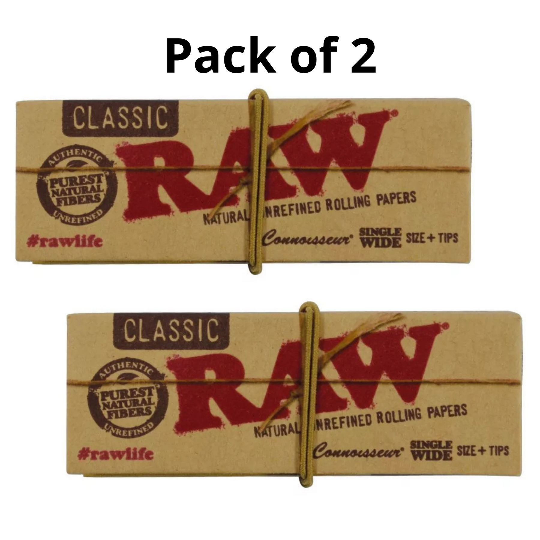 RAW Classic Connoisseur - SINGLE WIDE Rolling Papers with Tips