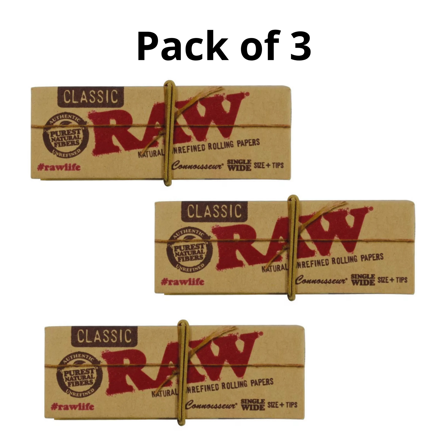 RAW Classic Connoisseur - SINGLE WIDE Rolling Papers with Tips