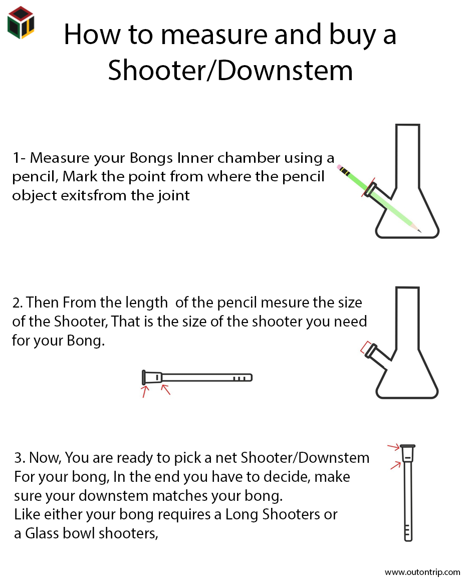14.4mm Glass Bong Accessory Set of 2pcs For Glass Waterpipe Bong. (11.5cm, Shooter) - Outontrip