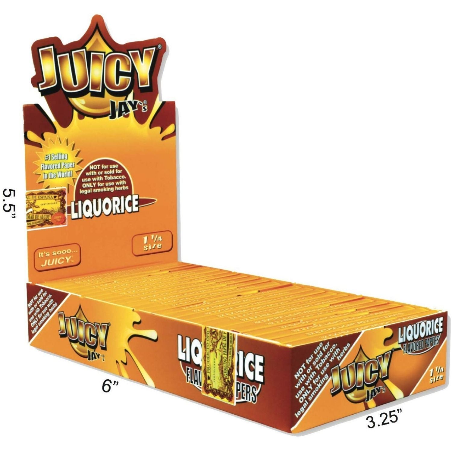 Juicy Jay Rolling Papers - Liquorice Flavor - 1 1/4 Size