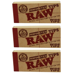 RAW WIDE ROLLING paper FILTER TIPS/ROACH Pack Of 3 & 5 - Outontrip