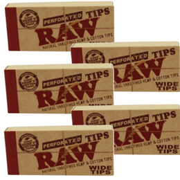 RAW WIDE ROLLING paper FILTER TIPS/ROACH Pack Of 3 & 5 - Outontrip