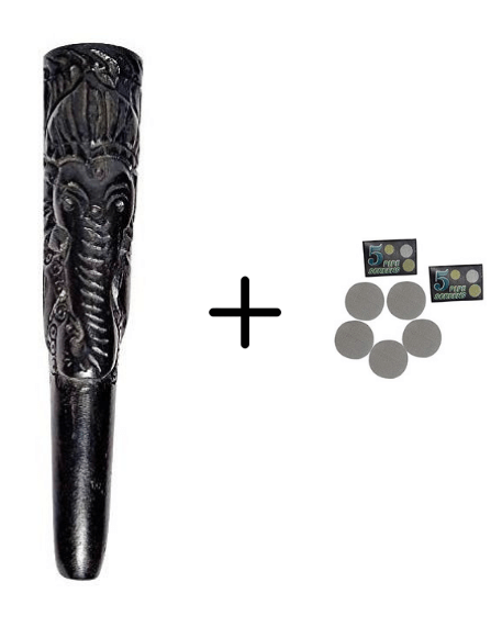 Ebony 6 Inch Ganesha Wooden Chillum