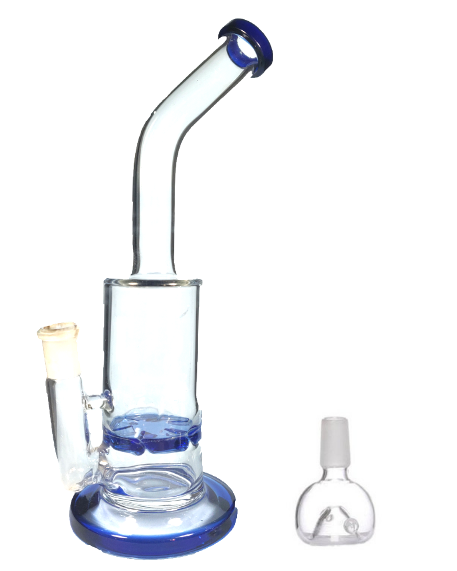 10 Inch Glass  Assorted Colors Bong with Turbine Percolator