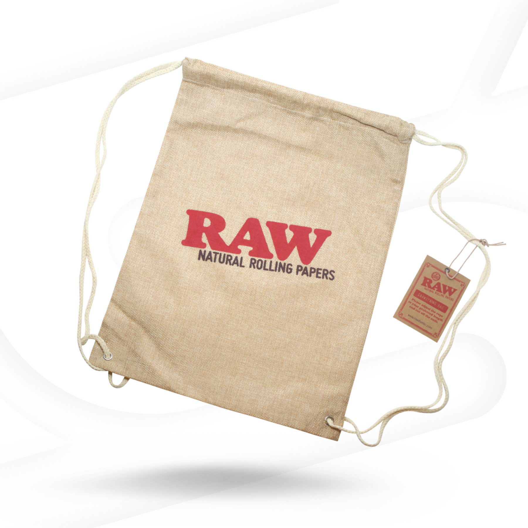 RAW DRAWSTRING BAG TAN