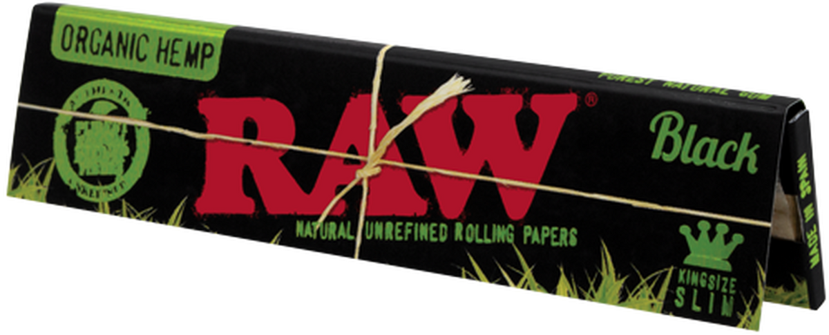 Raw Black Organic Rolling Paper King Size Slim - Unbleached, Natural, and Chemical-Free