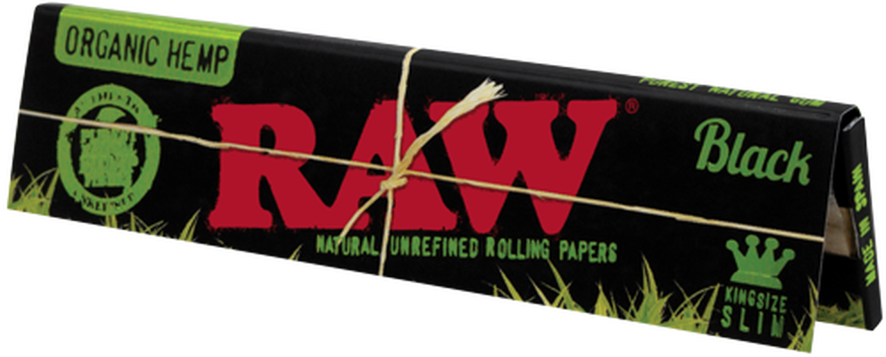 Raw Black Organic Rolling Paper King Size Slim - Unbleached, Natural, and Chemical-Free