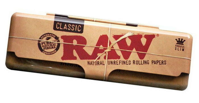 RAW CLASSIC KING SIZE TIN ROLLING PAPER CONTAINER - Outontrip