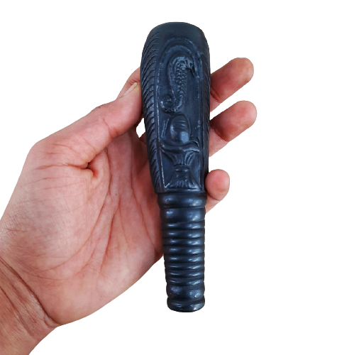 Handmade 6 Inch Shiva Design Clay Chillum