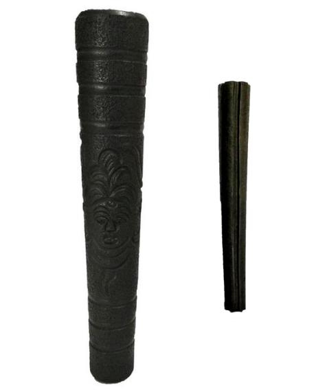 Handmade 6 Inch Black Shiva Clay Chillum