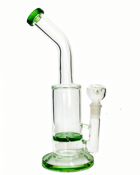 10 Inch Glass  Assorted Colors Bong with Turbine Percolator