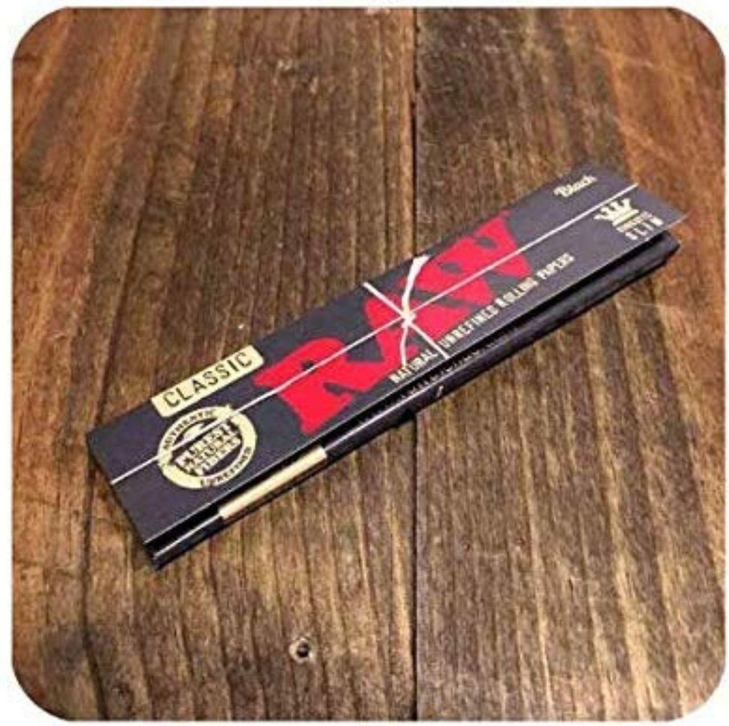 RAW Black Rolling Paper with RAW Wide Perforated Tips - Set of 6