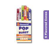 SESH Pop & Burst Flavoured Pre-Rolled Cones – Pack of 6 | 6 Unique Flavours | Easy Fill Design