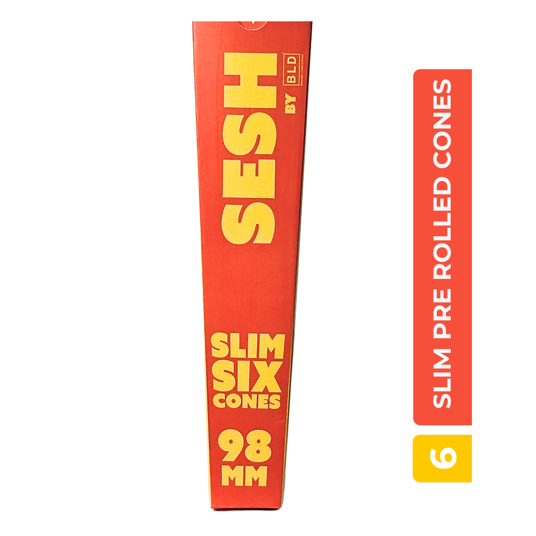 SESH Slim Six – 98mm Slim Pre-Rolled Cones | Pack of 6 | Ultra-Thin & Slow Burn