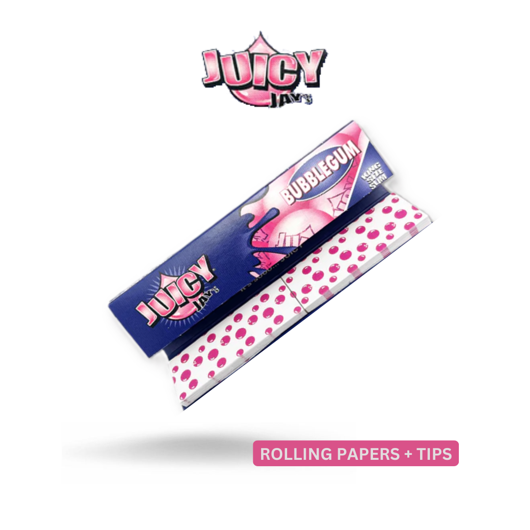 Juicy Jay’s Connoisseur King Size Rolling Papers & Tips- BUBBLE GUM