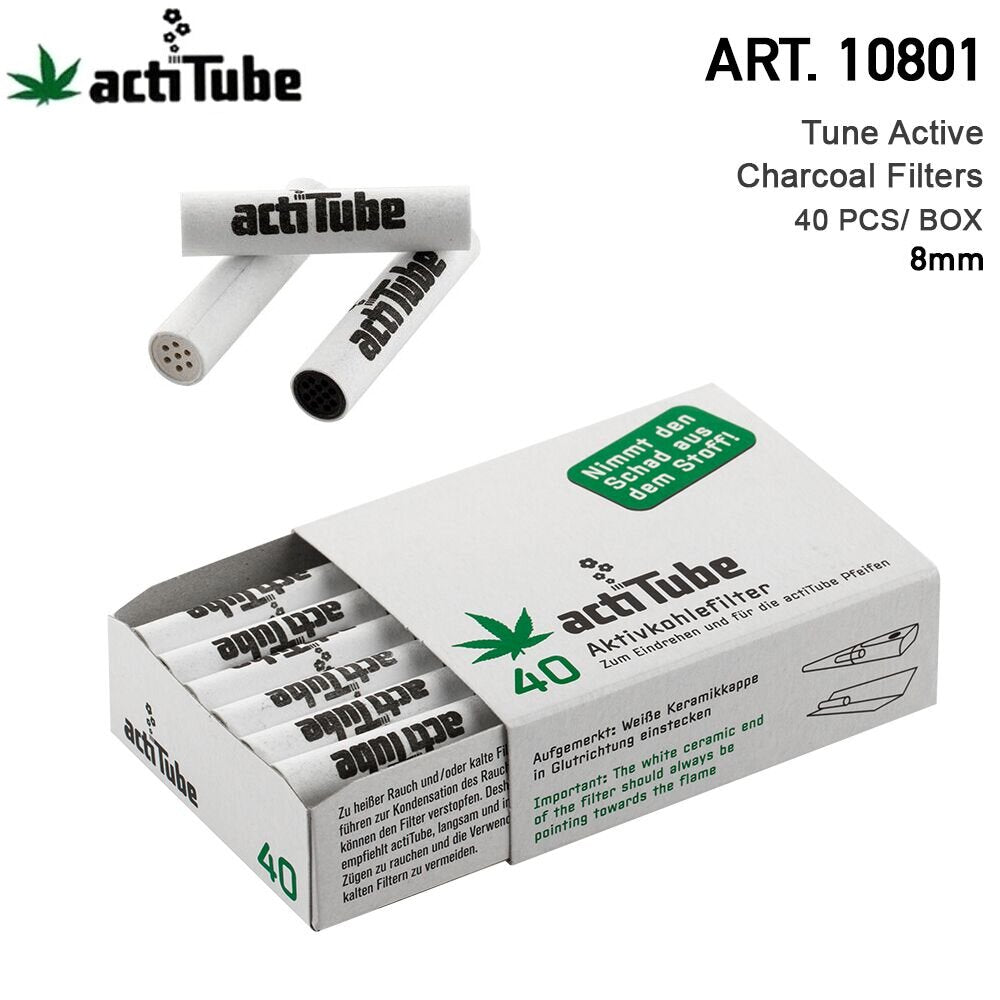 actiTube 8MM Activated Charcoal Regular Filters - 40 Tips