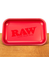OutonTrip RAW Metal Rolling Tray Small - Red | Premium Durable Metal Rolling Tray
