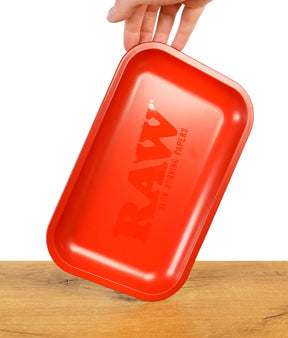 OutonTrip RAW Metal Rolling Tray Small - Red | Premium Durable Metal Rolling Tray