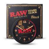 OutonTrip RAW Black Stash Clock | 2-in-1 Wall Clock with Hidden Storage Compartment | Decorative Round Clock with Concealed Organizer | RAW Classic Design
