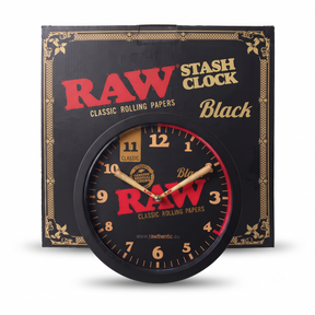 OutonTrip RAW Black Stash Clock | 2-in-1 Wall Clock with Hidden Storage Compartment | Decorative Round Clock with Concealed Organizer | RAW Classic Design
