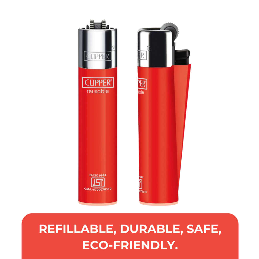 Clipper CP12 Lighter – Multicolour | Refillable & Reflintable | Premium Quality