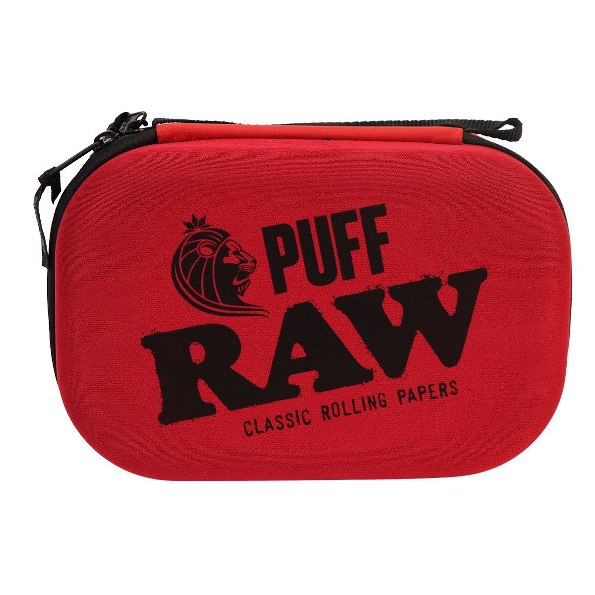 OutonTrip PUFF x RAW Pro Storage Organizer Case – Compact Protective Zipper Carrying Case with Elastic Holders & Organized Interior for Everyday Essentials, Black & Red