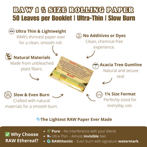 RAW Ethereal 1 1/4 – Limited Edition Rolling Papers – 50 Leaves