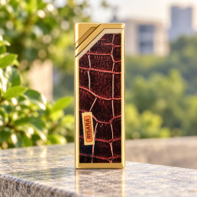 OutonTrip Premium Torch Jet Flame Lighter,Refillable , Golden Finish, Stylish Assorted Designs, Compact Portable Gas Lighter