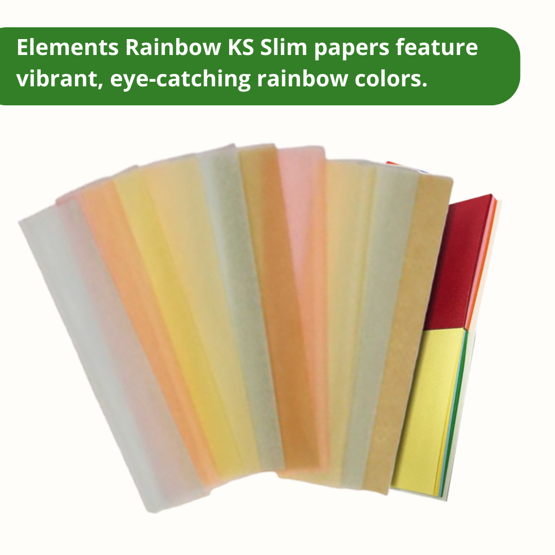 ELEMENTS RAINBOW CONNOISSEUR - KS SLIM + TIPS - 32 LEAVES