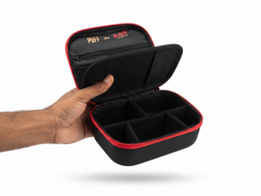OutonTrip PUFF x RAW Pro Storage Organizer Case – Compact Protective Zipper Carrying Case with Elastic Holders & Organized Interior for Everyday Essentials, Black & Red
