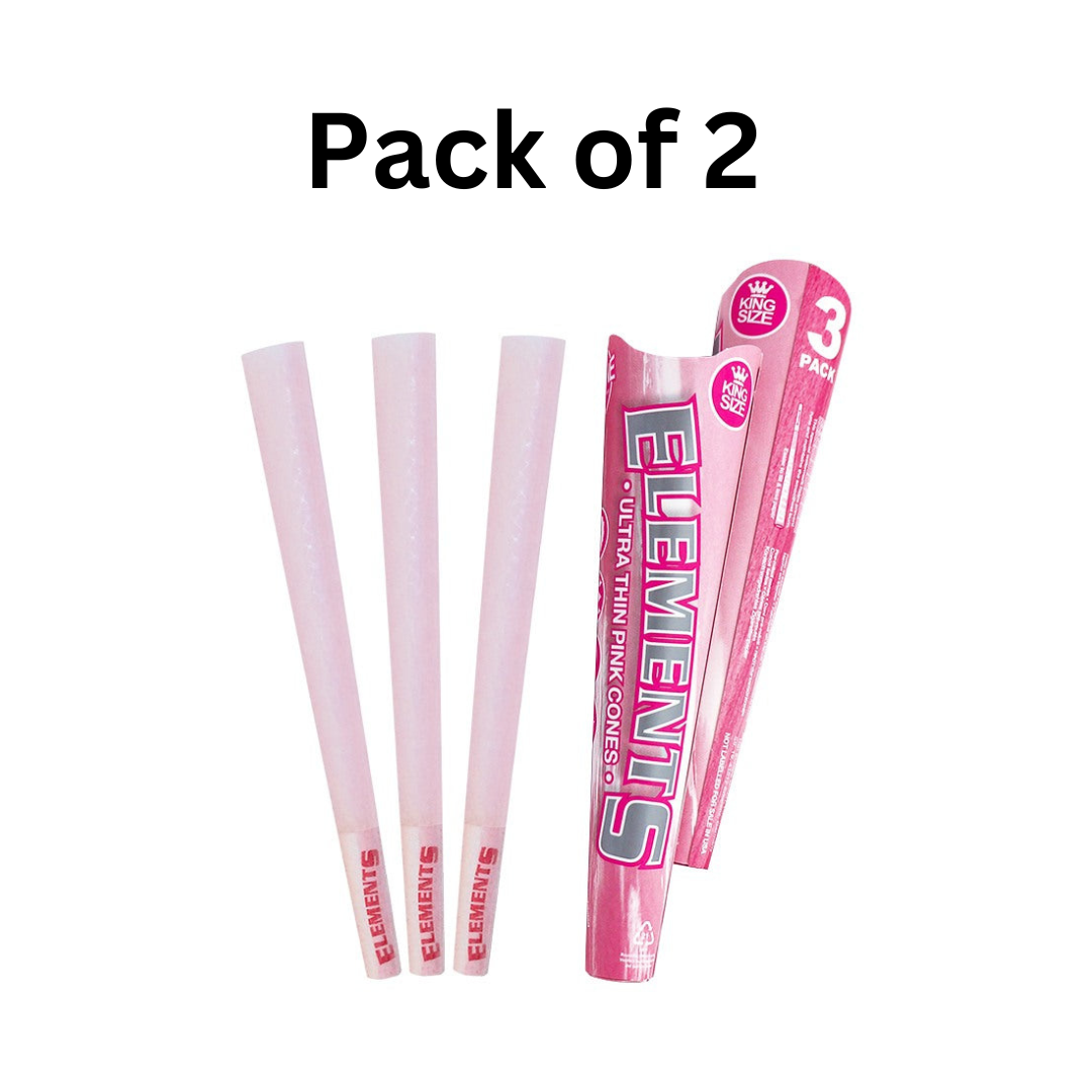 Elements Pink Prerolled Cones King Size -  3 Cones