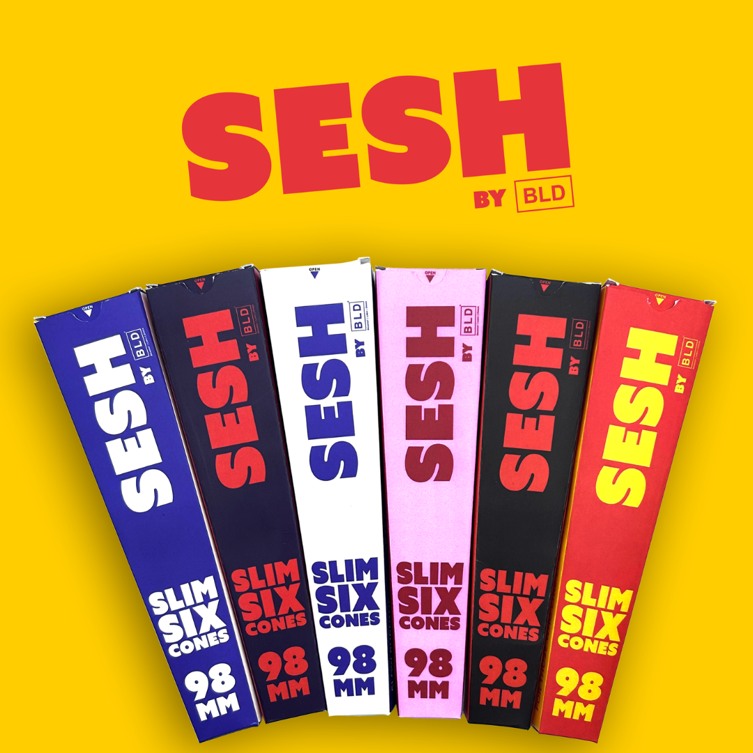 SESH Slim Six – 98mm Slim Pre-Rolled Cones | Pack of 6 | Ultra-Thin & Slow Burn