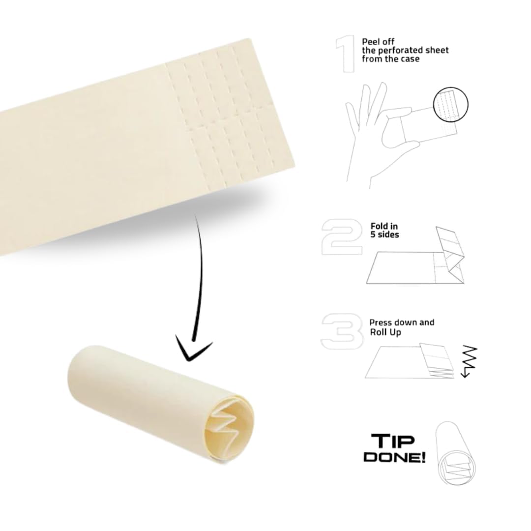 SESH King Size White Rolling Paper Combo with Roach Tips | 5 Booklets Papers + 5 Booklets Tips Bamboo Sheets