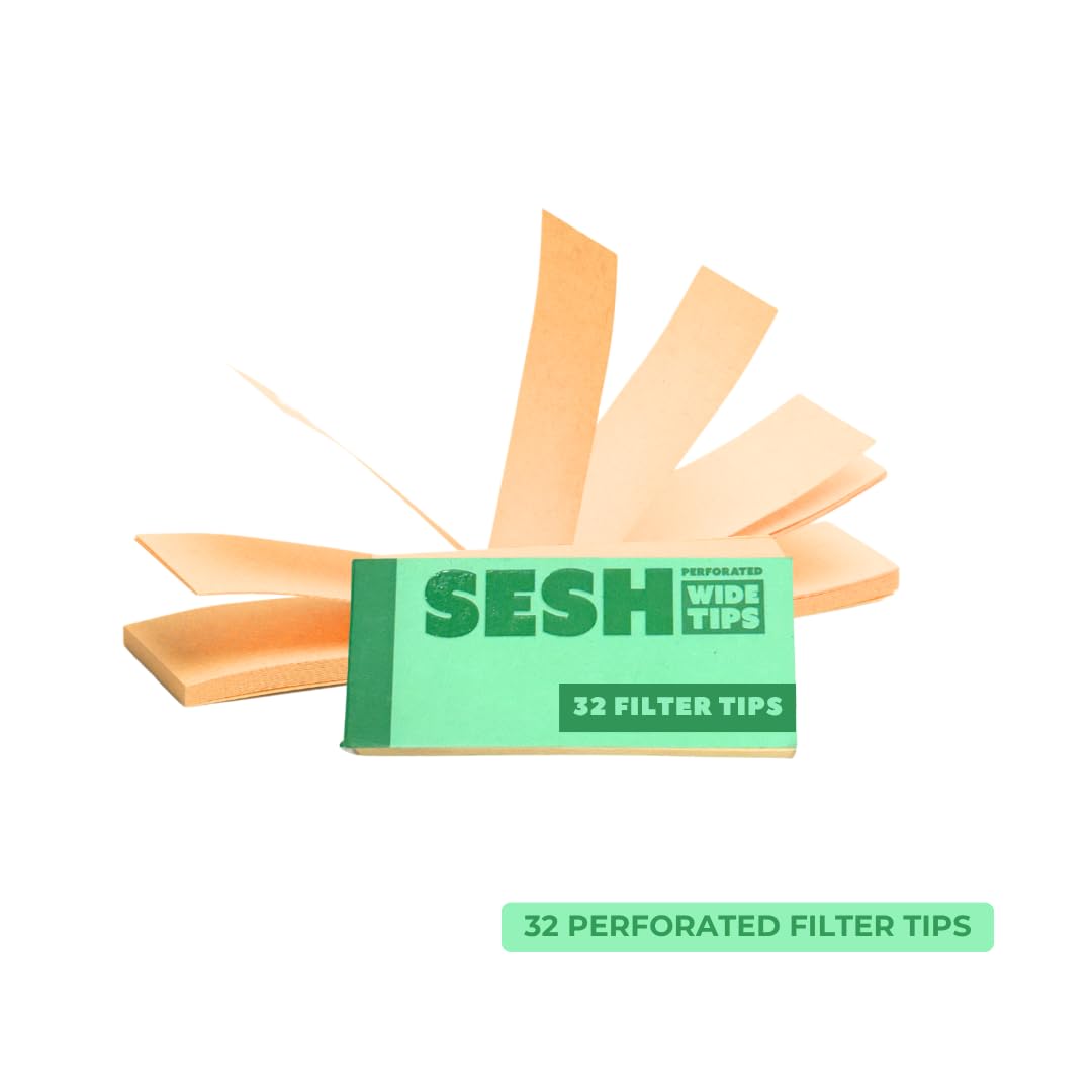 SESH Ultra Thin Brown Rolling Papers & Brown Wide Filter Tips Bundle