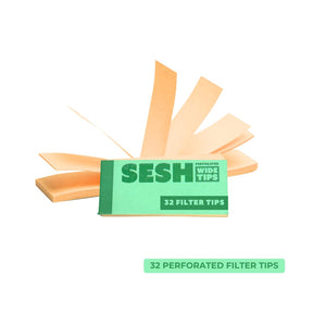 SESH Ultra Thin Brown Rolling Papers & Brown Wide Filter Tips Bundle