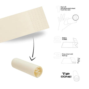SESH King Size Brown Rolling Paper Combo with Roach Tips | 5 Booklets Papers + 5 Booklets Tips