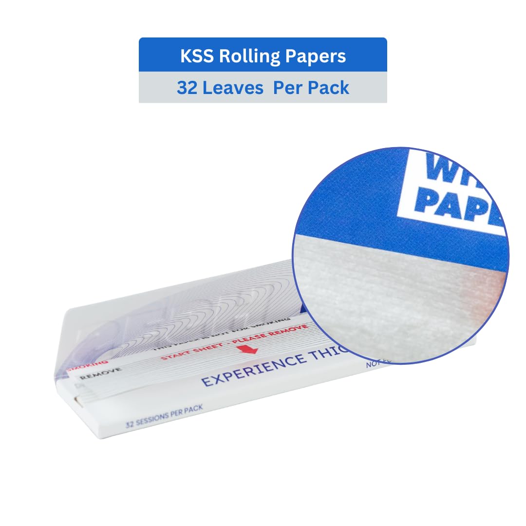 SESH King Size White Rolling Paper Combo with Roach Tips | 5 Booklets Papers + 5 Booklets Tips Bamboo Sheets