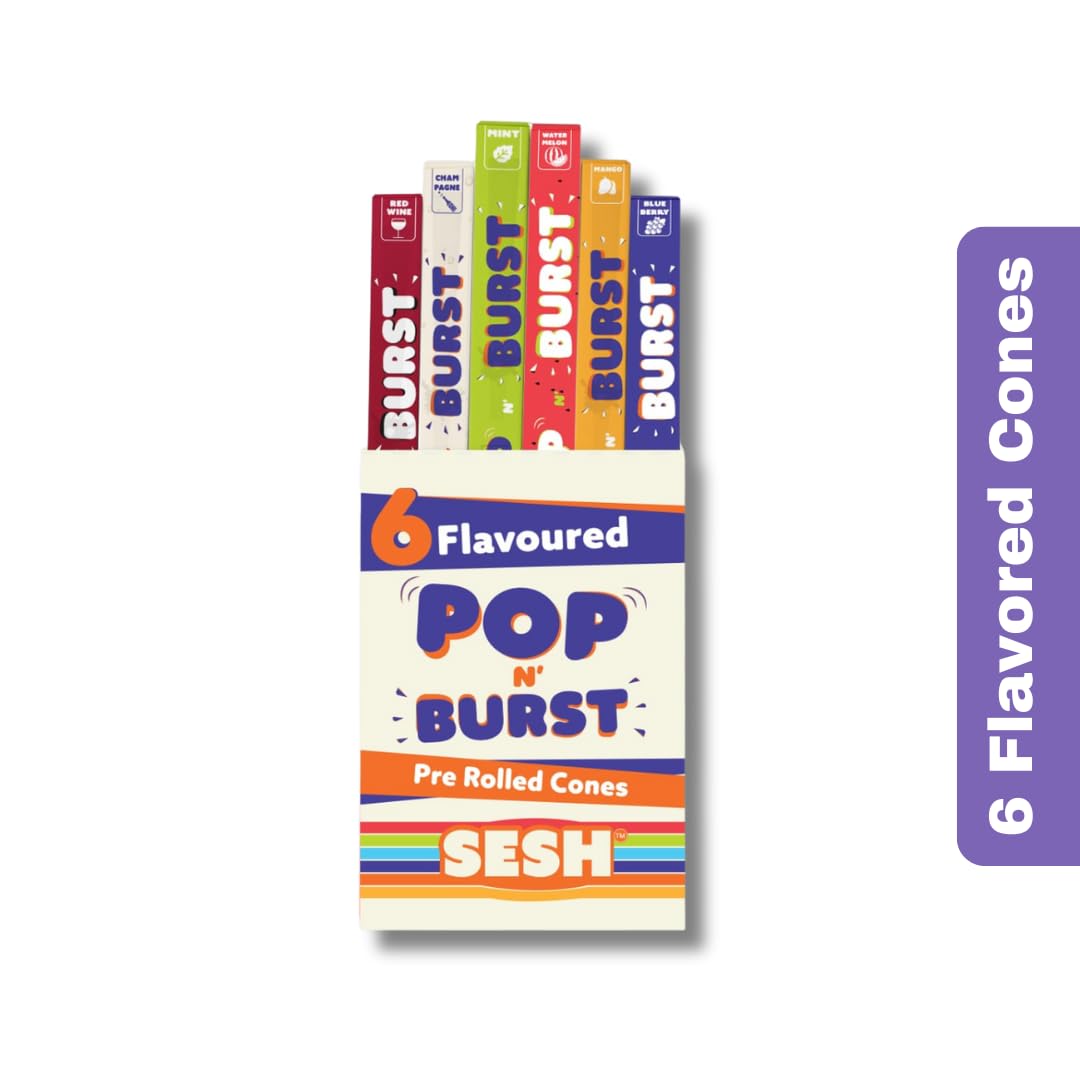 Sesh Pop n Burst Pre Rolled Cones – 6 Flavoured Ready to Use Cones