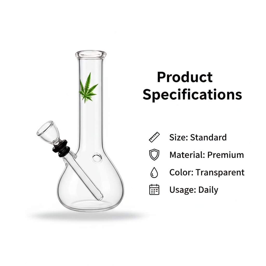 Outontrip 6 Inch Leaf Design Conical Base Bong