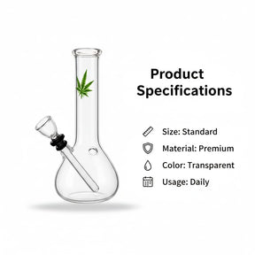 Outontrip 6 Inch Leaf Design Conical Base Bong