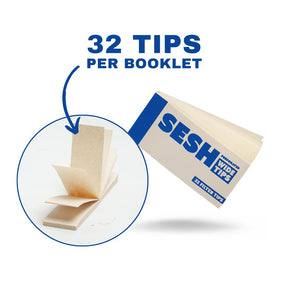 SESH King Size Brown Rolling Paper Combo with Roach Tips | 5 Booklets Papers + 5 Booklets Tips