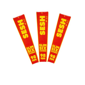 SESH Slim Six Cones 98mm – Pre-Rolled Ultra Thin Cones (6 Cones Per Pack)