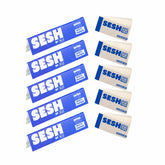 SESH King Size White Rolling Paper Combo with Roach Tips | 5 Booklets Papers + 5 Booklets Tips Bamboo Sheets