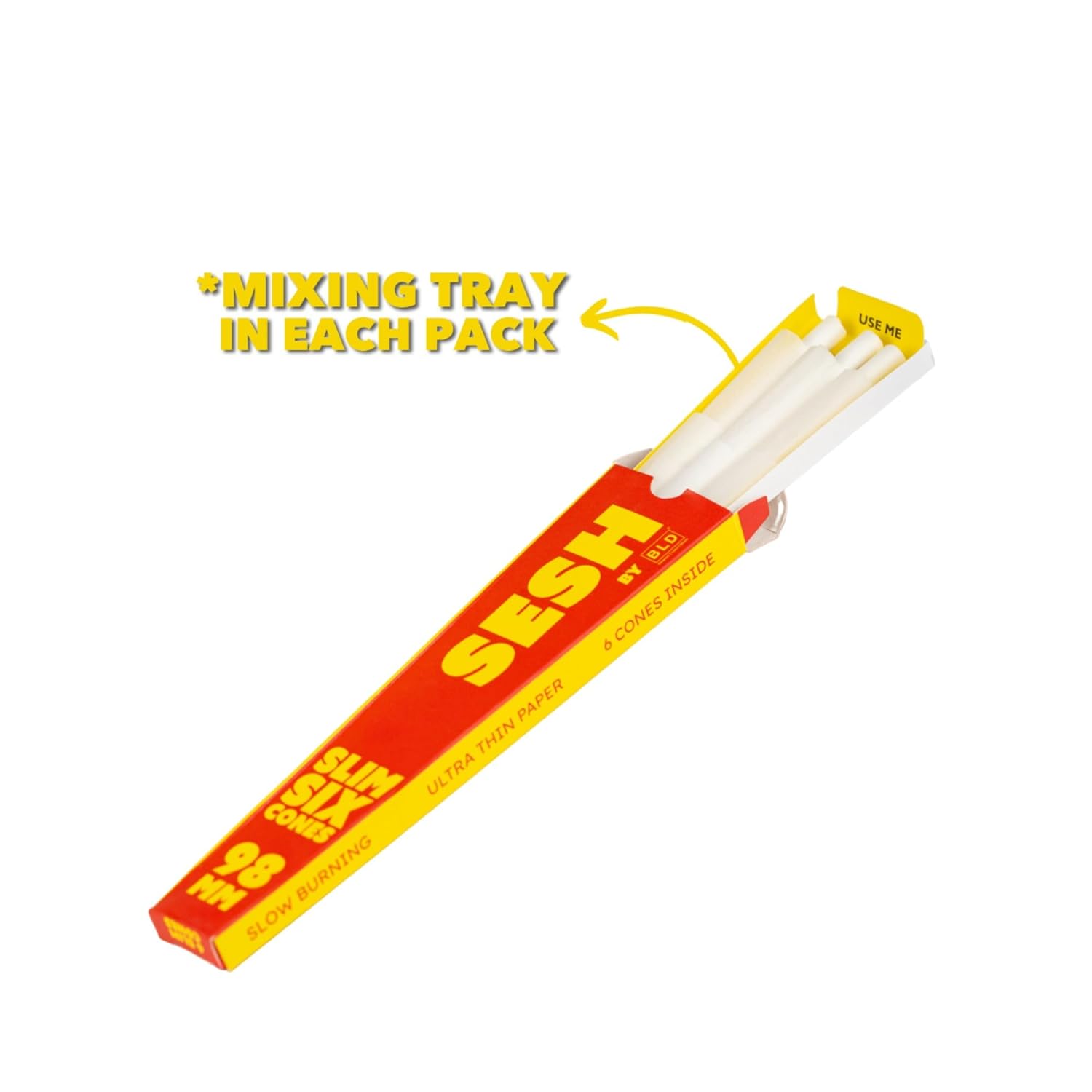 SESH Slim Six Cones 98mm – Pre-Rolled Ultra Thin Cones (6 Cones Per Pack)