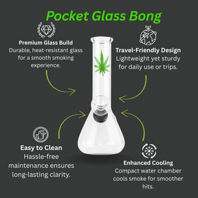 Outontrip 6 Inch Leaf Design Conical Base Bong