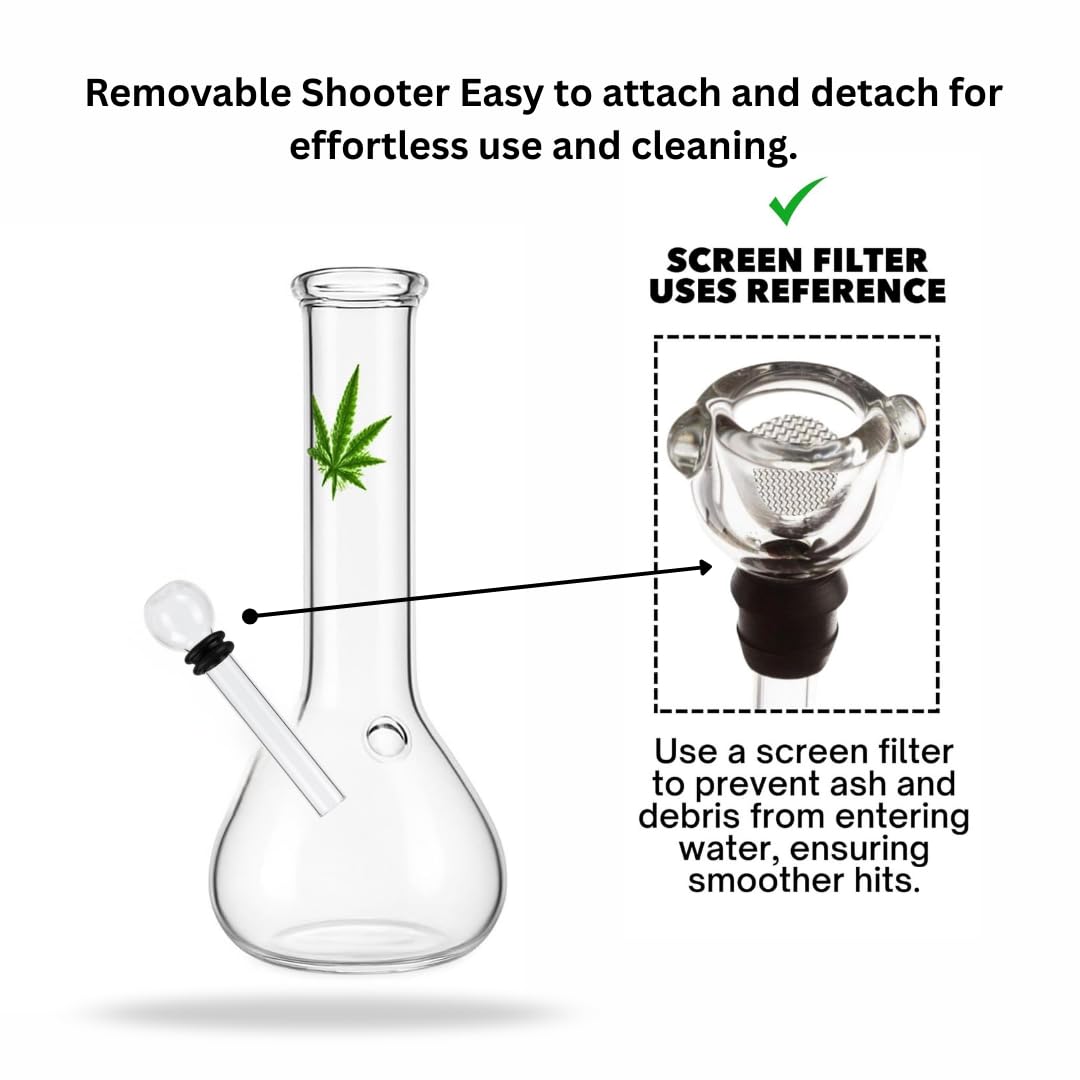 Outontrip 6 Inch Leaf Design Conical Base Bong