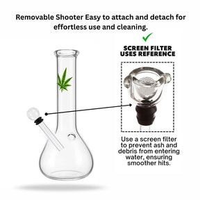 Outontrip 6 Inch Leaf Design Conical Base Bong