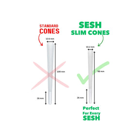 SESH Slim Six Cones 98mm – Pre-Rolled Ultra Thin Cones (6 Cones Per Pack)