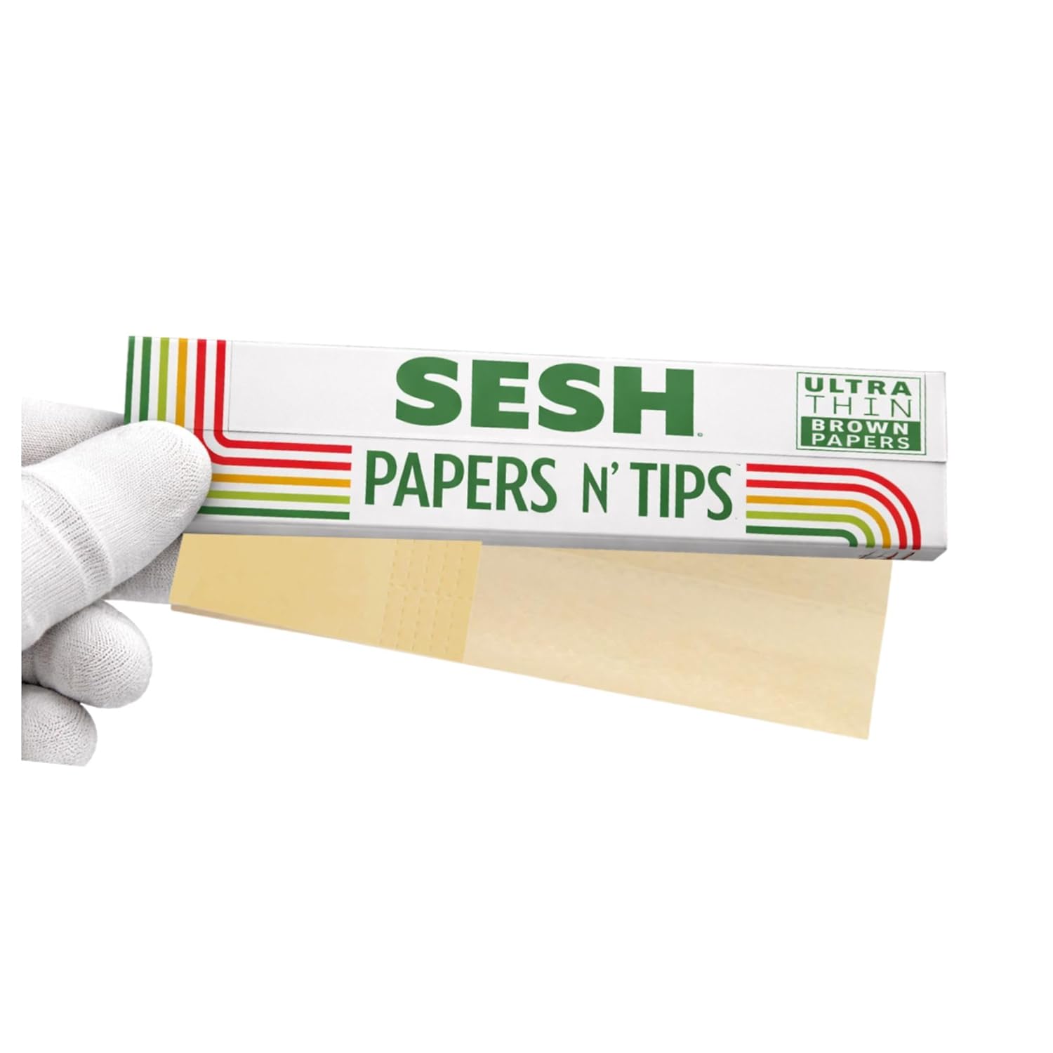 Sesh Ultra Thin Brown Rolling Papers with Tips – Natural Unbleached Slow Burn